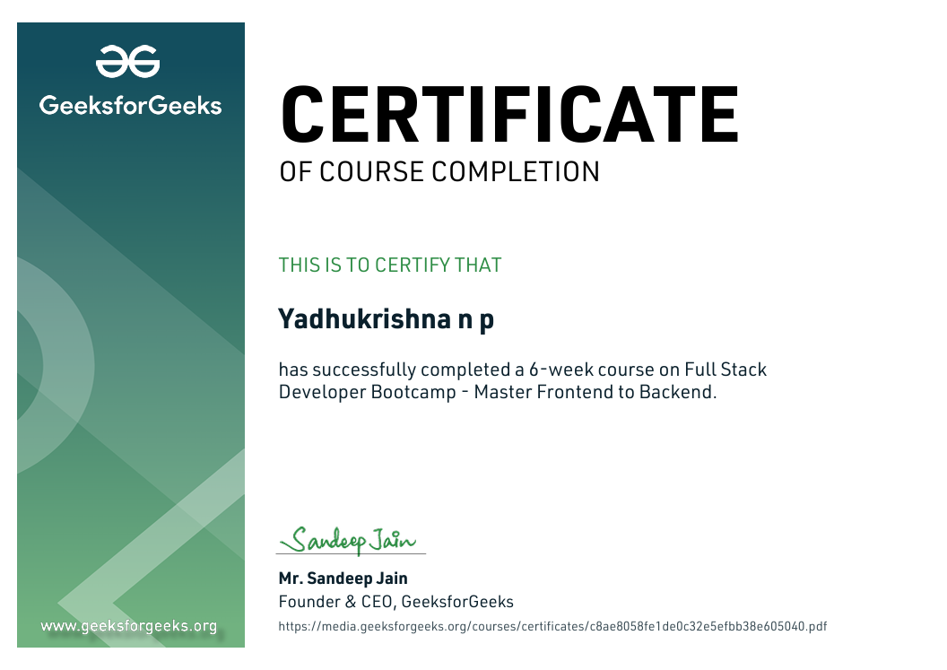 Full Stack Development